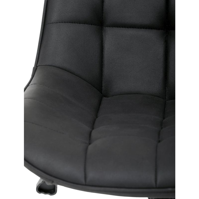 Stolička kancelárska, čierna látka v dekore brúsenej kože, čierny kovový kríž