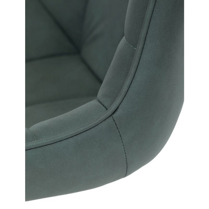 Stolička kancelárska, zelená látka v dekore brúsenej kože, čierny kovový kríž