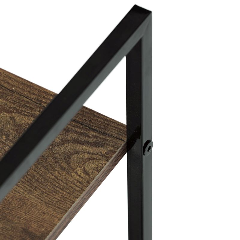 Regál, 2 police, dekor staré drevo-čierny lak