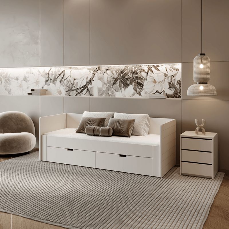 Rozkladacia posteľ s úložným priestorom, biela