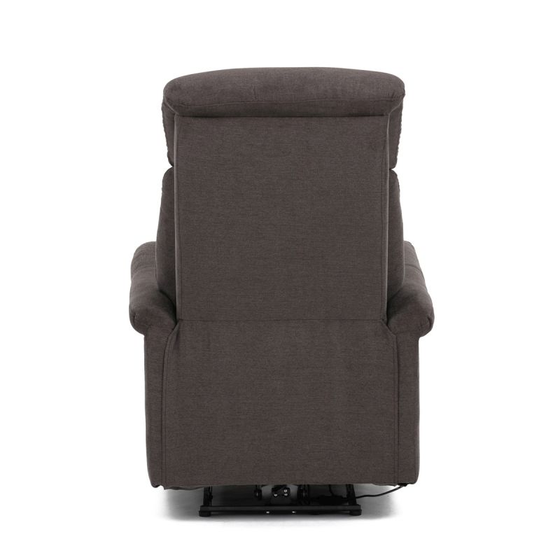 Relaxačné kreslo s elektrickým ovládaním, poťah hnedá látka