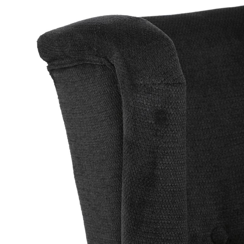 Elegantné kreslo ušiak, čierna látka