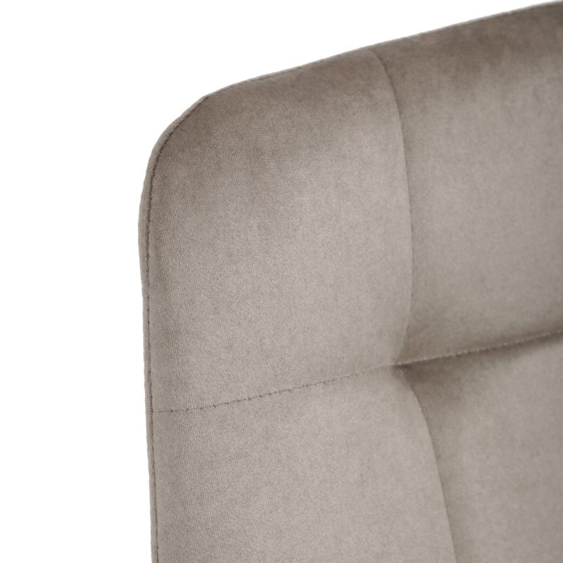 Barová stolička cappuccino látka, štvornohá kovová podnož