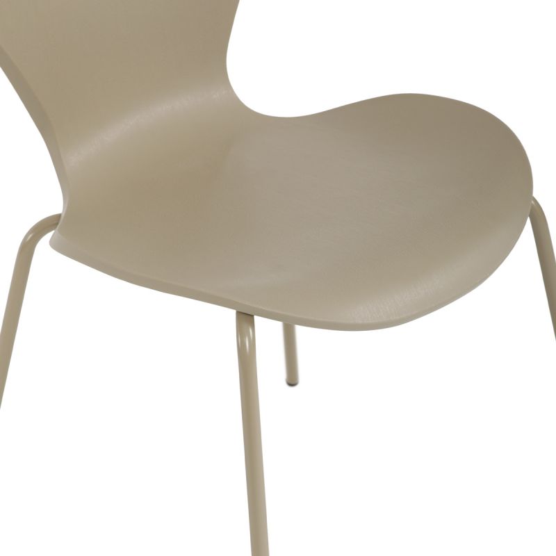 Stolička jedálenská, cappucino plast, kovová podnož