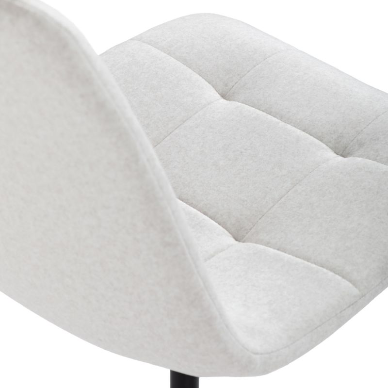 Čalúnená jedálenská stolička, béžová látka, čierny kov