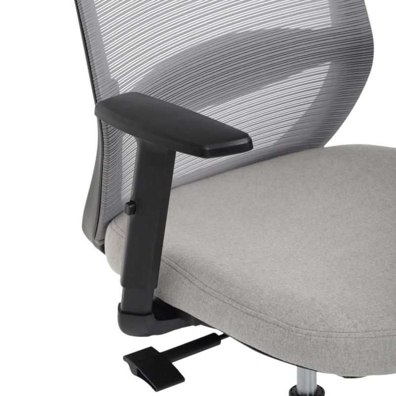 Moderné kancelárske kreslo, sivá MESH sieťovina, sivá látka