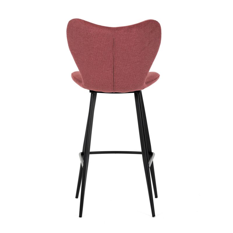 Stolička barová, červená látka, čierna podnož