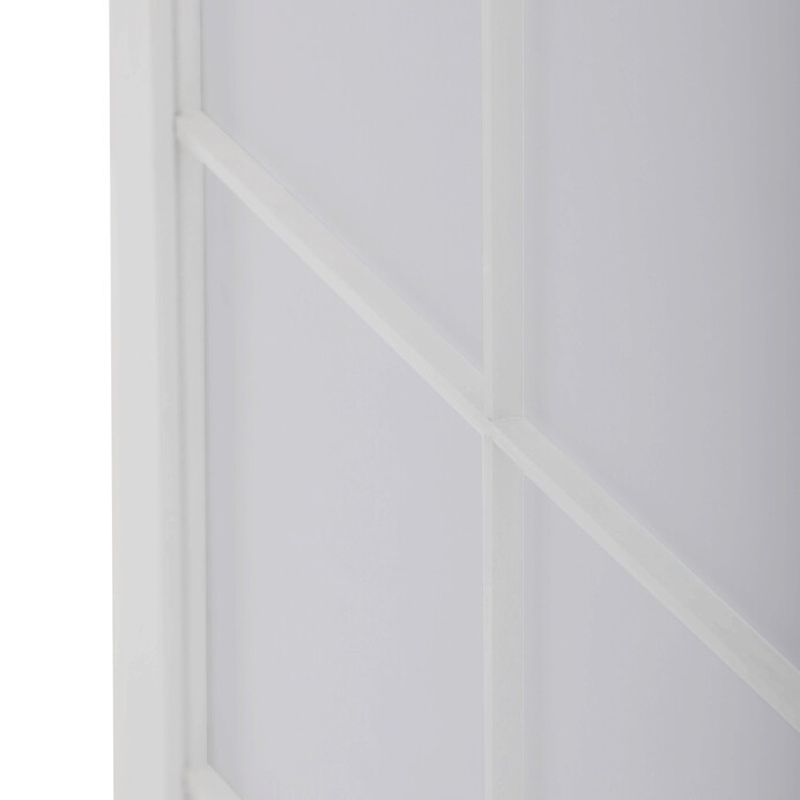 Štýlový 4-dielny paraván s drevenou konštrukciou v bielej farbe