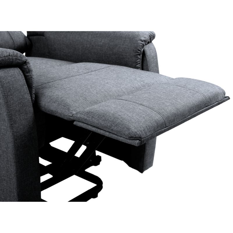 Pohodlné elektrické relaxačné polohovacie kreslo s podnožou svetlosivé