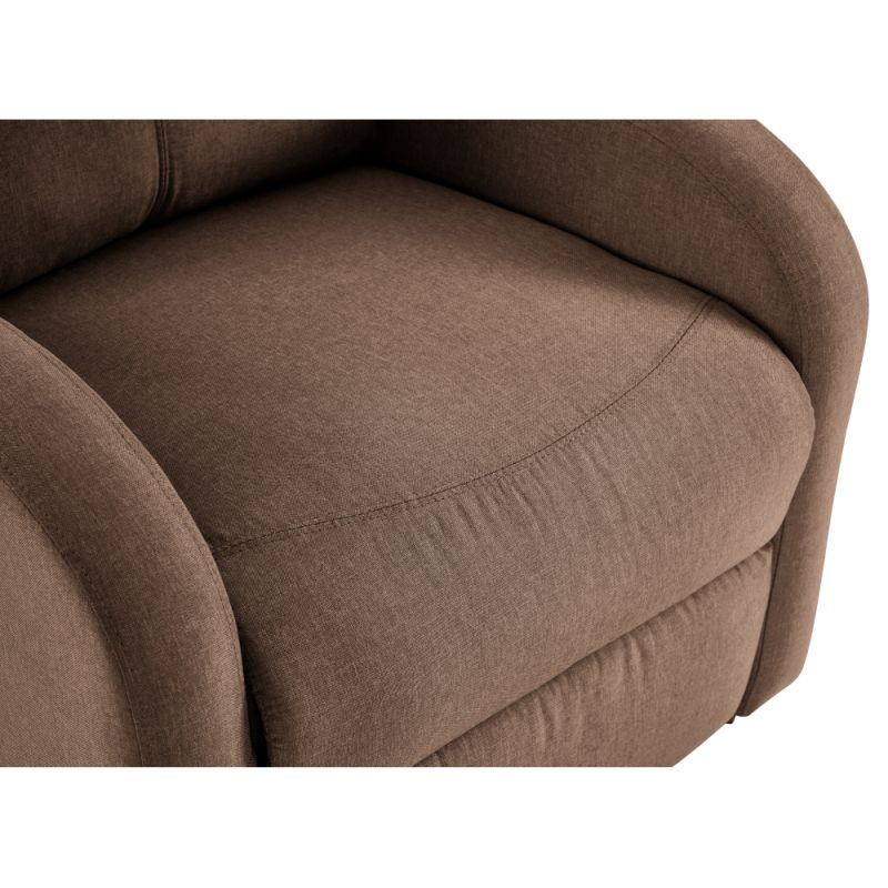 Pohodlné elektrické relaxačné polohovacie kreslo s podnožou svetlohnedé