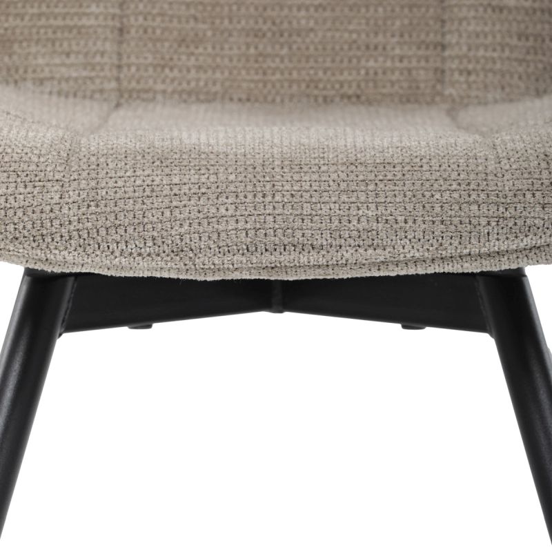 Stolička jedálenská, otočný mechanizmus 90, béžová látka 