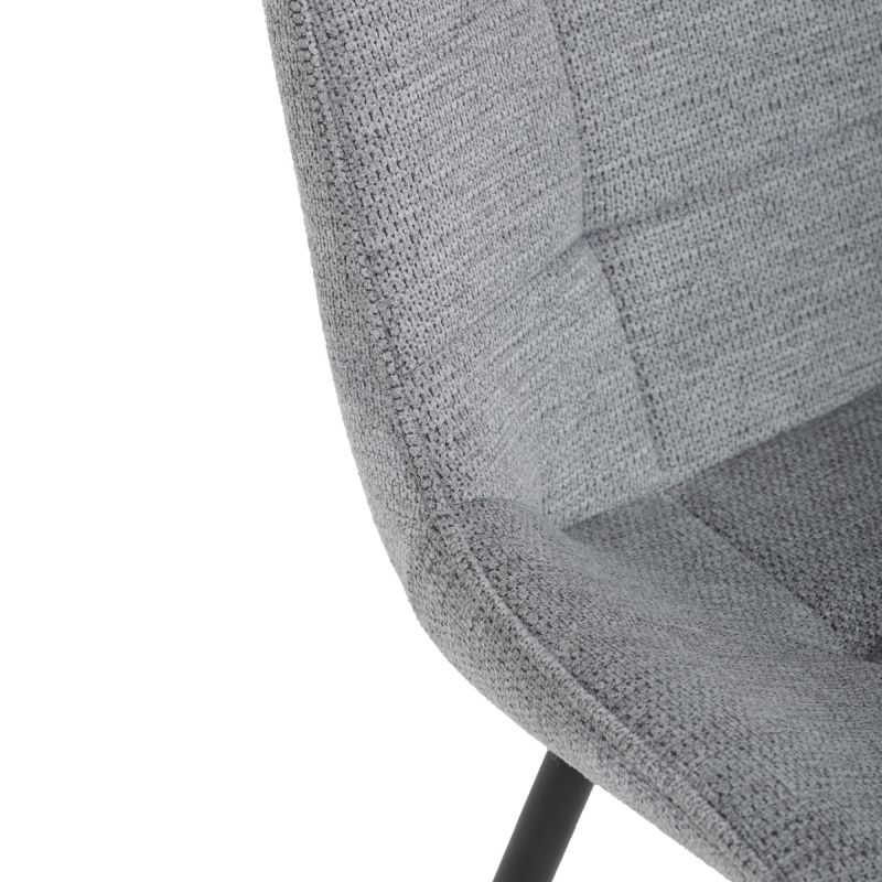 Stolička jedálenská, otočný mechanizmus 90, sivá látka 