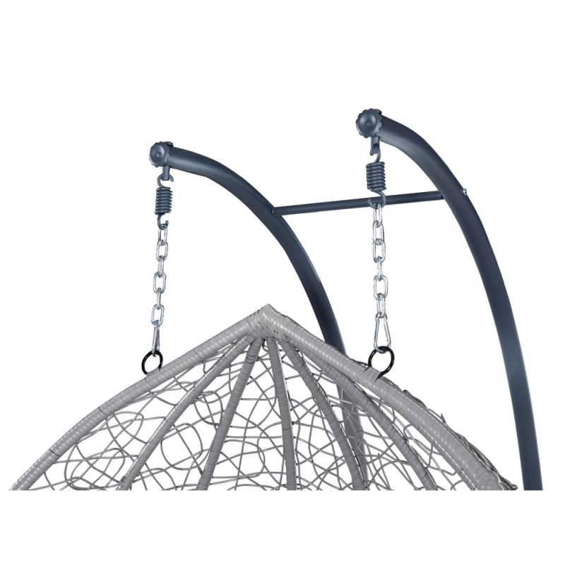 Závesné dvojkreslo s elegantným dizajnom, sivé