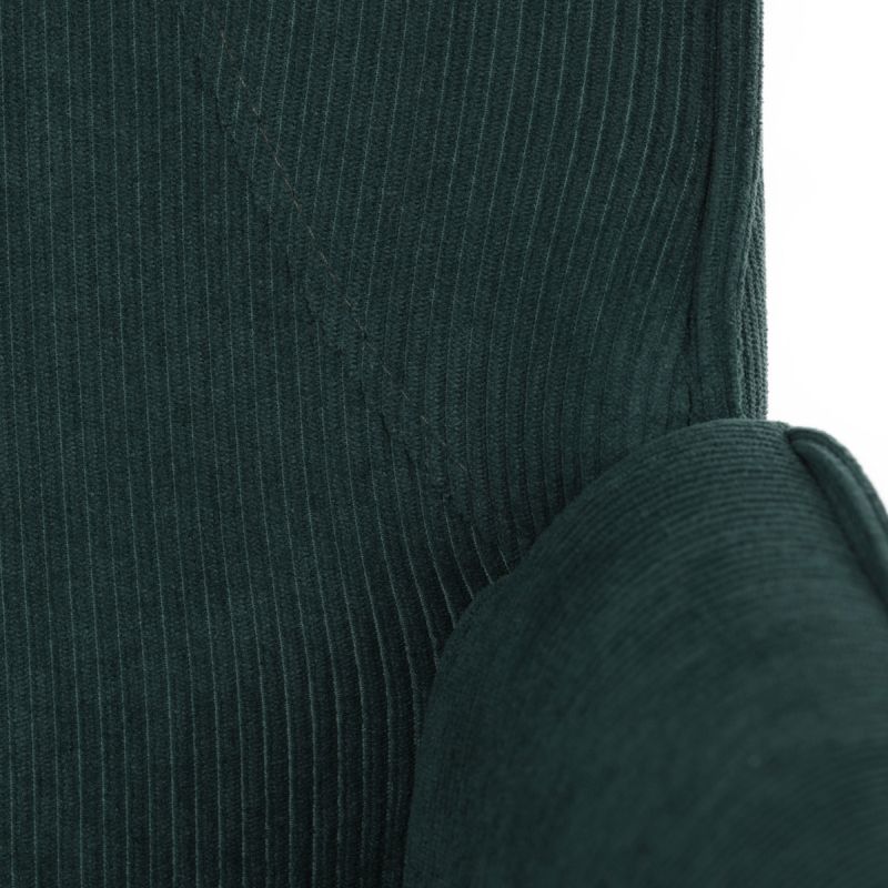 Moderné elegantné kreslo, poťah zelená menčestrová látka