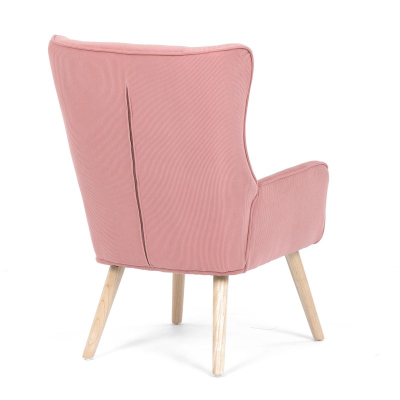 Moderné elegantné kreslo, poťah ružová menčestrová látka