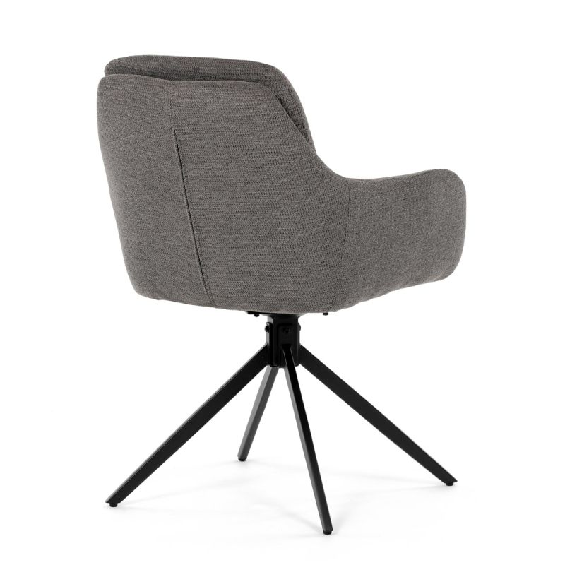 Stolička, 180° otočný mechanizmus, sivá vodeodolná látka