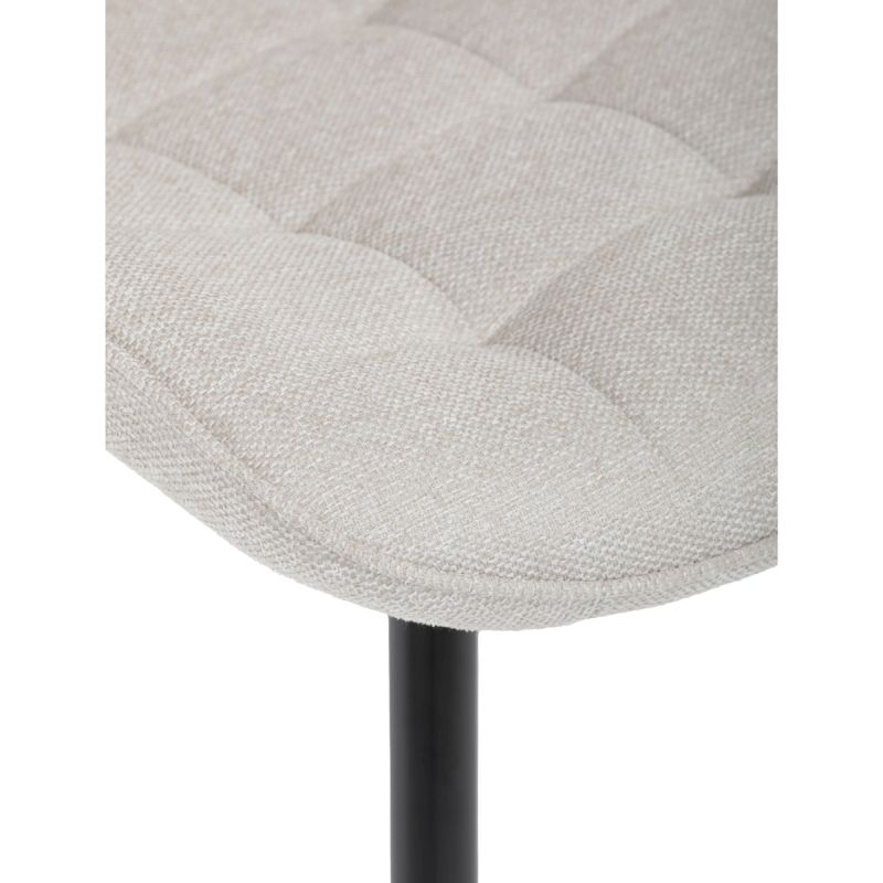 Stolička jedálenská, čalúnená béžovou látkou, čierne nohy