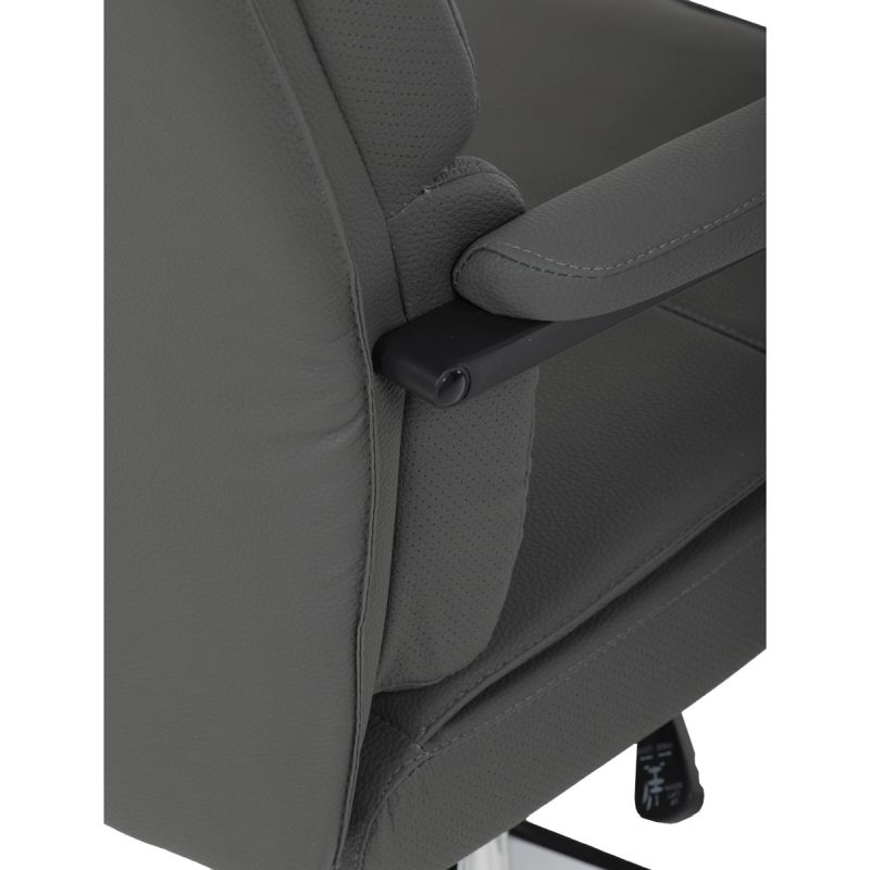 Kancelárska stolička v modernom sivom prevedení, ekokoža