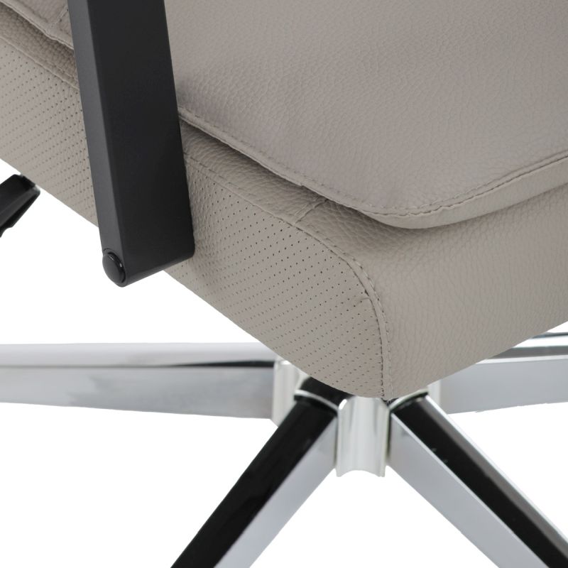 Kancelárska stolička v modernom striebornom prevedení, ekokoža