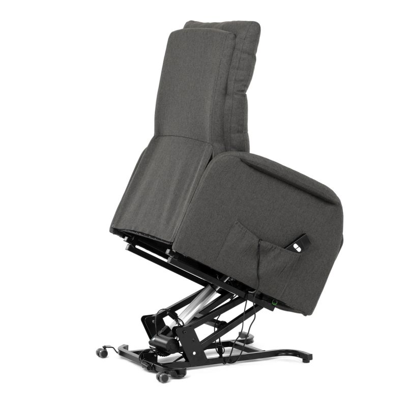 Elegantné elektrické polohovacie kreslo v sivom prevedení