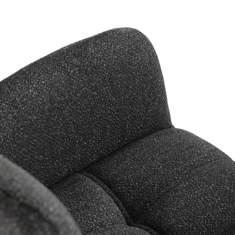 Elegantná tmavo sivá jedálenská stolička s podrúčkami