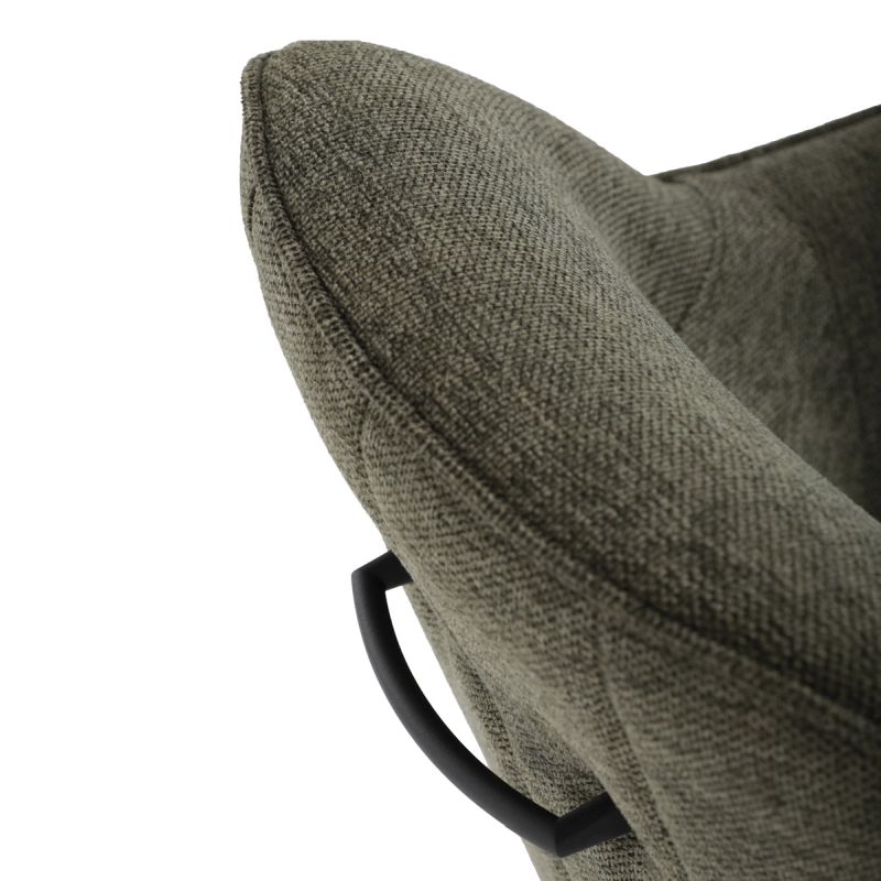 Jedálenská stolička s otočným mechanizmom, zelená látka