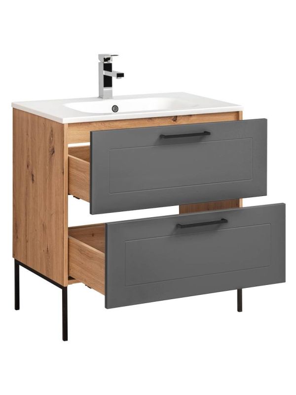 Skrinka do kúpeľne 821 graphite/artisan oak