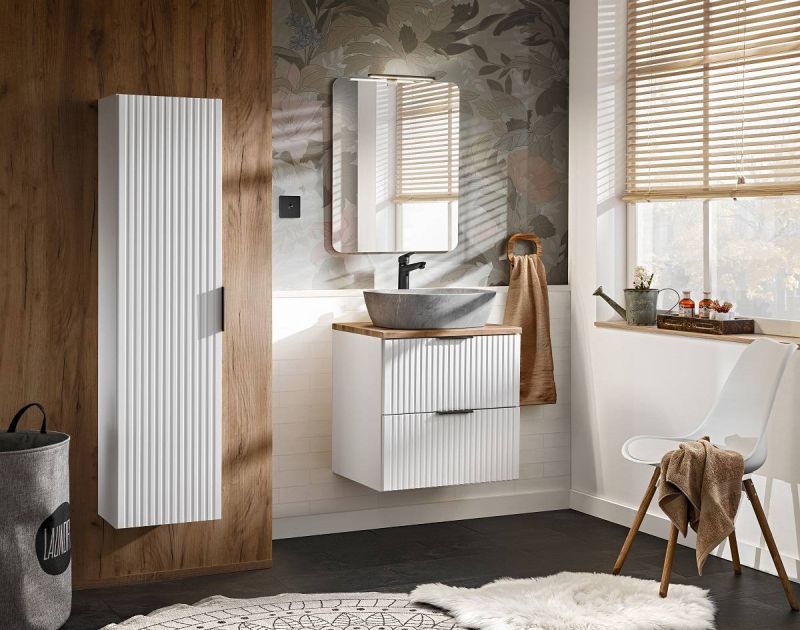 Skrinka do kúpeľne 82-80-B-2S biela-biely mat