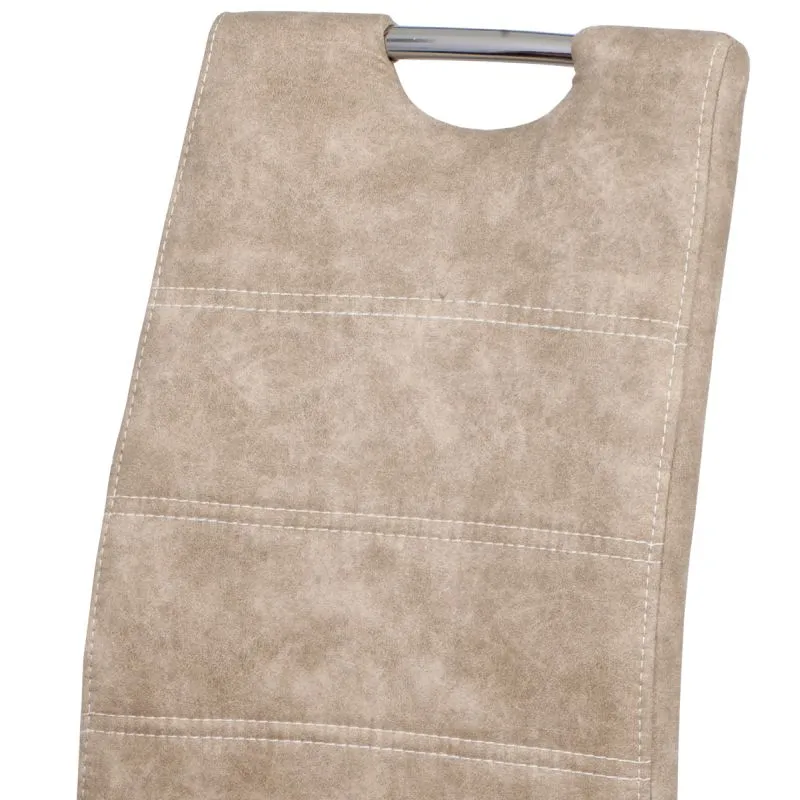 Stolička čalúnená príjemnou krémovou látkou imitujúcou brúsenú kožu