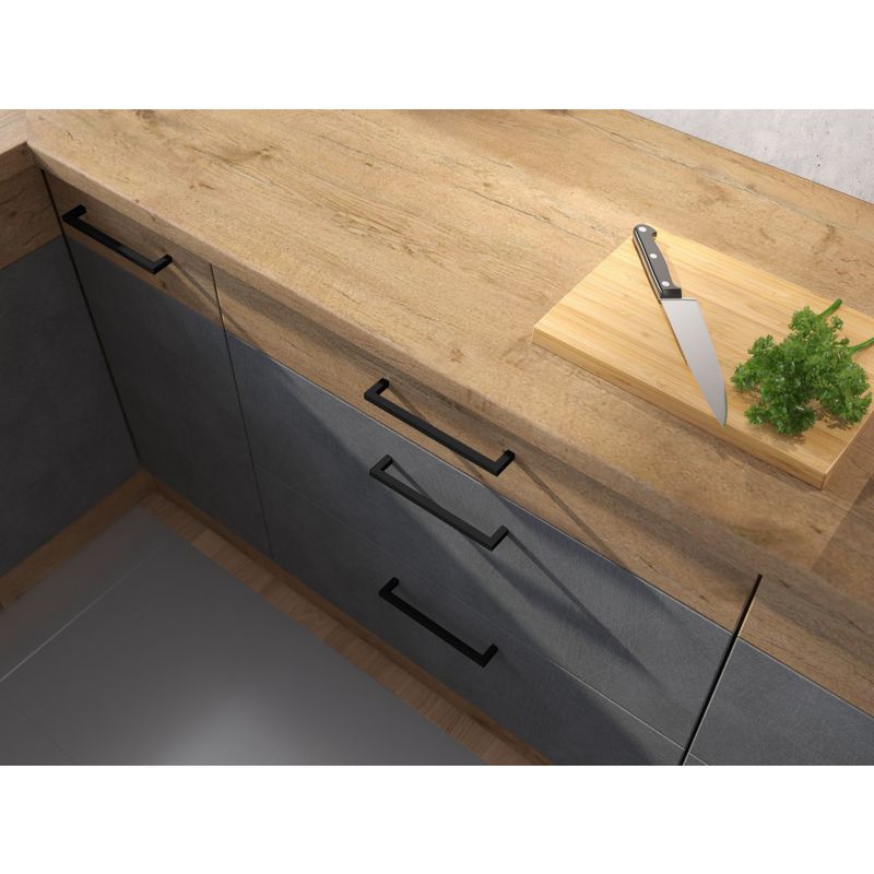 Vysoká skrinka, sivá matná/dub lancelot, 60 DKS-210 3S 1F, 1x dvierka a 3x zásuvka