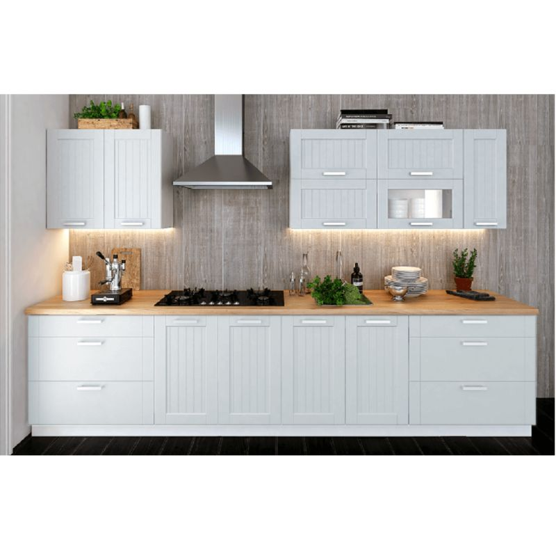 Horná skrinka, tmavosivá-biela, TYP 8, 2x dvierka