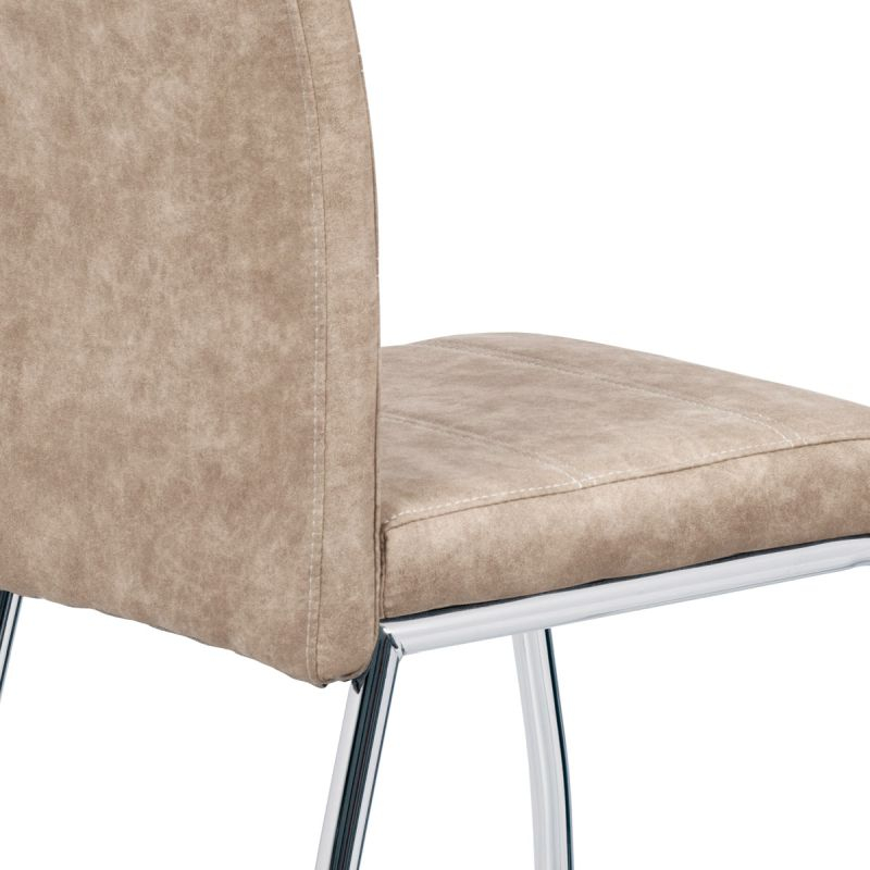 Moderná stolička do jedálne čalúnená krémovou látkou