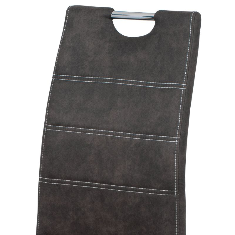 Moderná stolička do jedálne čalúnená sivou látkou