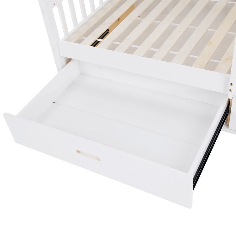 Pohodlná montessori posteľ v tvare domčeka, 90x200, biela, masív