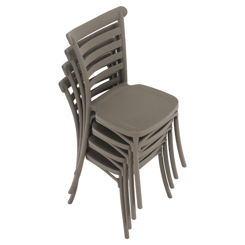 Stohovateľná stolička plastová, sivohnedá taupe