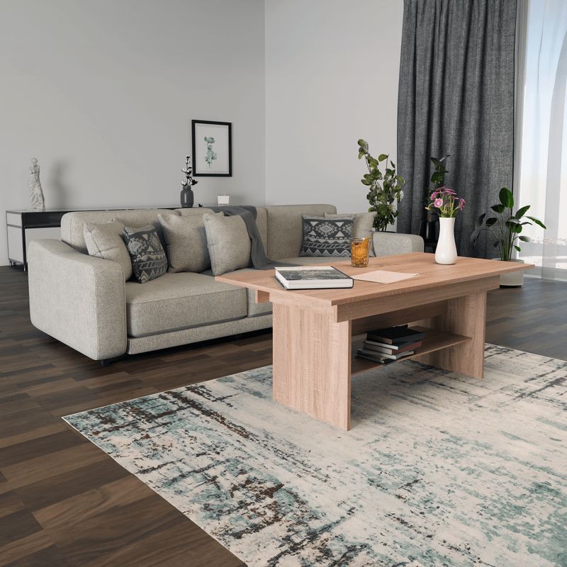 Jedálenský-konferenčný rozkladací stôl, dub sonoma, 120-160