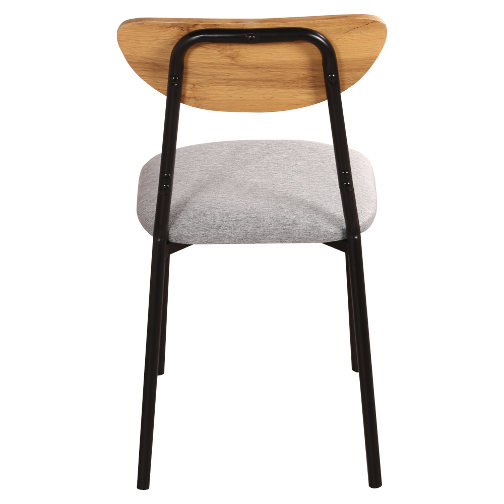 Jedálenský set 1+4, dub svetlý-sivá-čierna