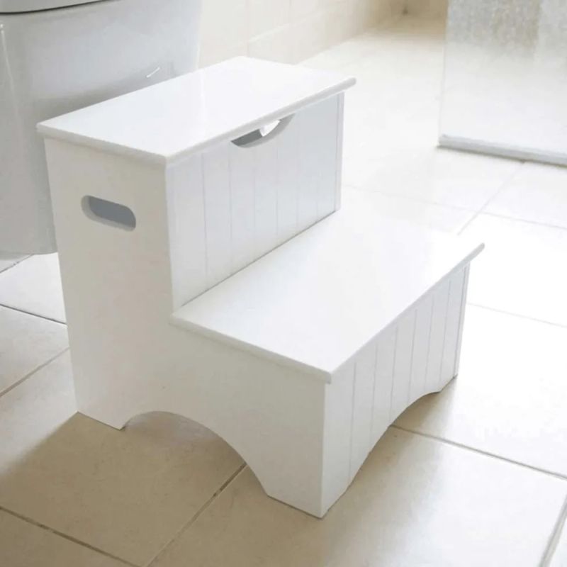 Detské schodíky s úložným priestorom, biele