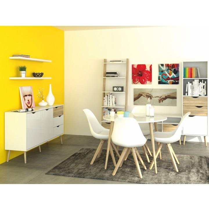 Regál so šuplíkom, dub sonoma-biela