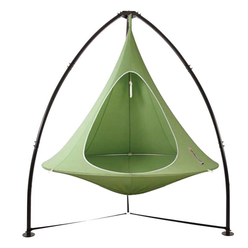 Stojan na závesné kreslo z čiernej ocele