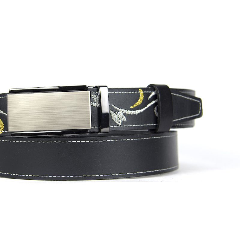 Kožený opasok s výšivkou, automatická pracka, 159cm, Limitovaná edícia 01