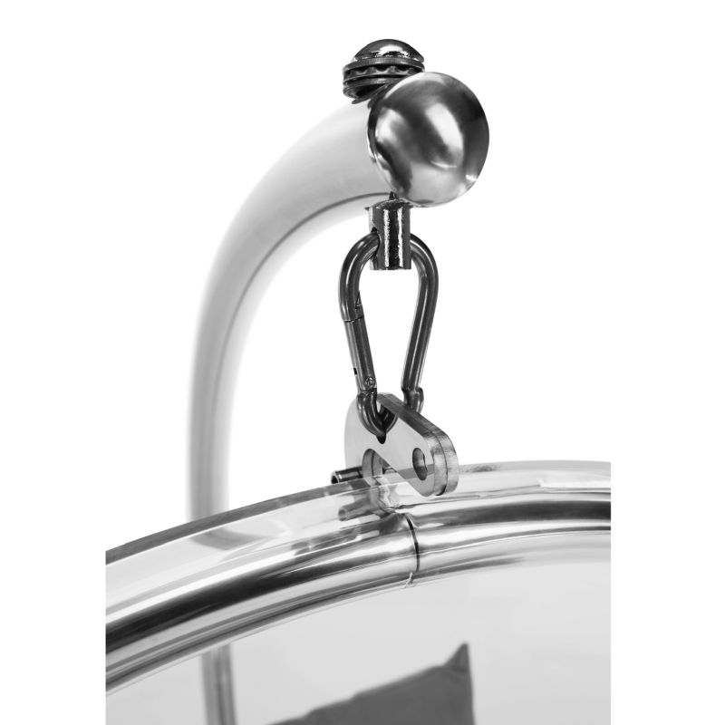 Závesné kreslo so stojanom, transparentná-strieborná-sivá