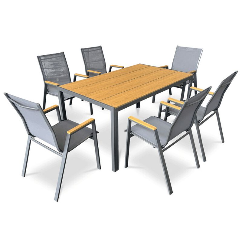 Obdĺžnikový záhradný stôl, polywood vo farbe dub