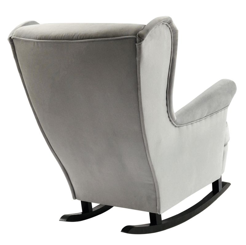 Hojdacie kreslo ušiak, svetlosivé s čiernymi nohami