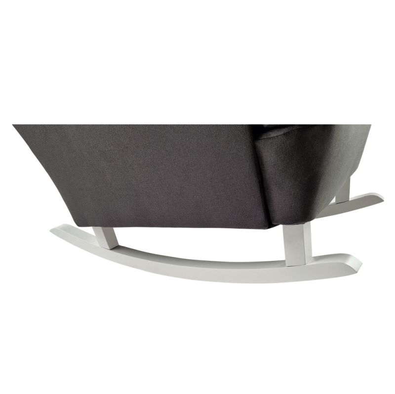 Hojdacie kreslo ušiak, tmavosivé s bielymi nohami