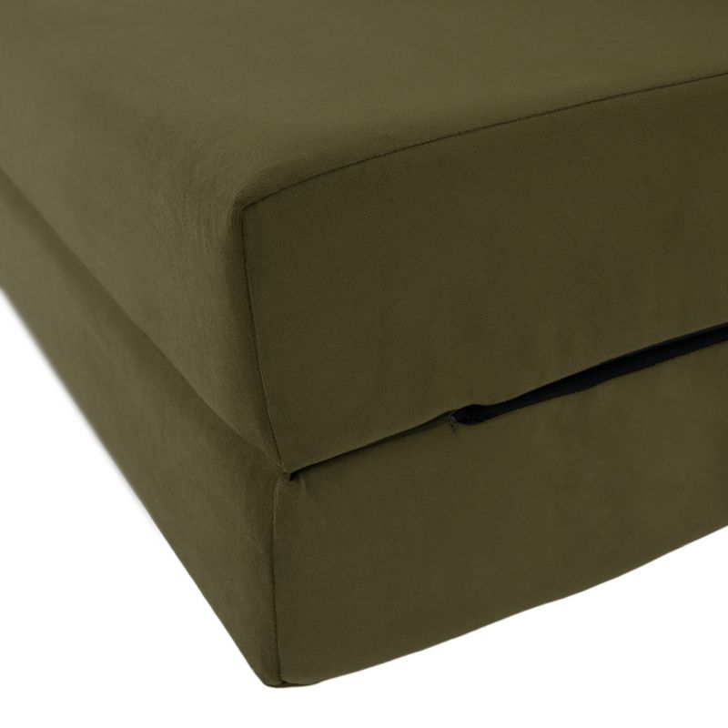 Skladací matrac do tvaru dvojkresla, olivová