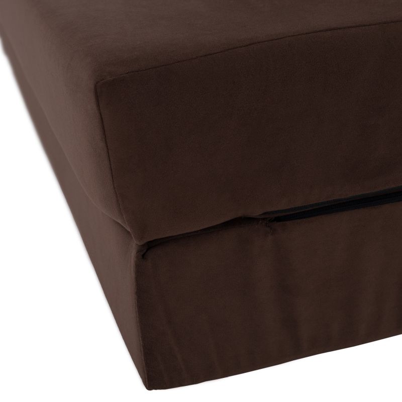 Skladací matrac do tvaru dvojkresla, hnedá