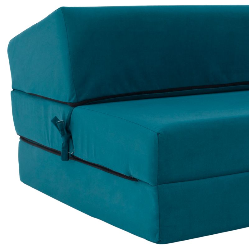 Skladací matrac do tvaru dvojkresla, petrolejová