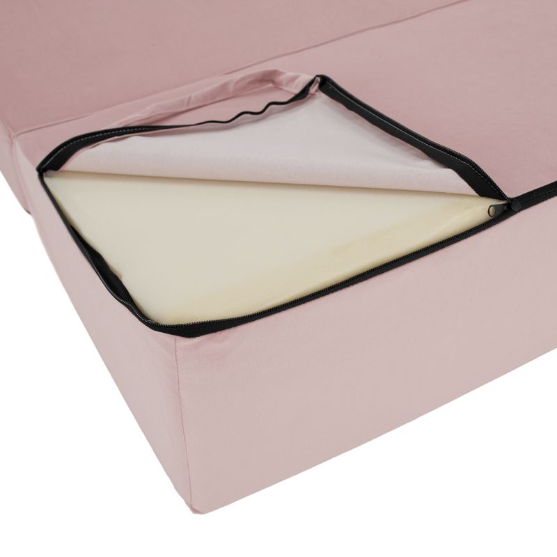 Skladací matrac do tvaru dvojkresla, ružová