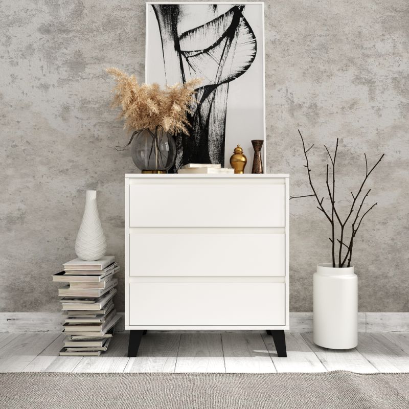 Komoda 3S70, 3x šuplík, biela